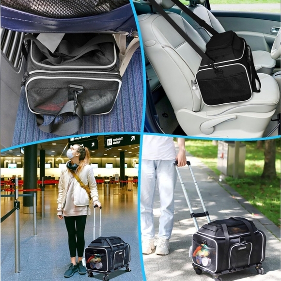 ‼️Airplane Approved Pet Carrier with Wheels‼️ - Picture 2 of 13